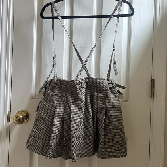 cocodeal plaid overall skirt with pockets - Picture 2 of 5